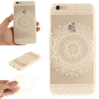 

White mandala Pattern Soft Thin TPU Rubber Silicone Gel Case Cover for IPHONE 6 Plus