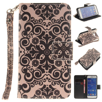

Palace flower Design PU Leather Flip Cover Wallet Card Holder Case for SAMSUNG GALAXY CORE Prime G360