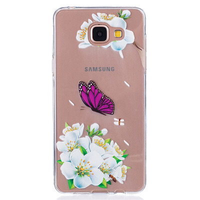 

Purple Butterfly Pattern Soft Thin TPU Rubber Silicone Gel Case Cover for SAMSUNG GALAXY A3 2016A310