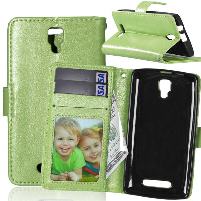 

Green Style Classic Flip Cover with Stand Function and Credit Card Slot for Lenovo A6000