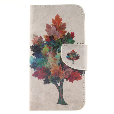 

Красочные дерево Дизайн PU кожа флип кошелек карты держатель чехол для MOTO G3