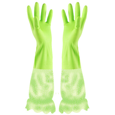 

Jingdong supermarket] Yunlei rubber gloves dishwashing household cleaning clean acid and alkali in the warm 15071