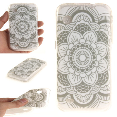 

White flowers Pattern Soft Thin TPU Rubber Silicone Gel Case Cover for Lenovo A580