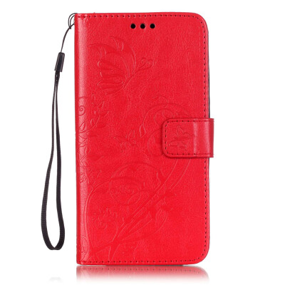 

Red Flower Design PU Leather Flip Cover Wallet Card Holder Case for HUAWEI G8