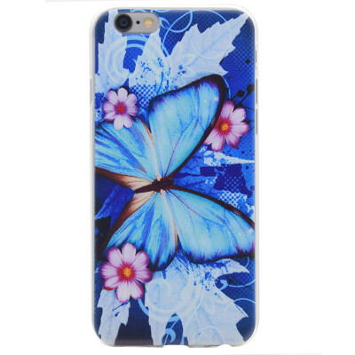 

Blue butterfly Pattern Soft Thin TPU Rubber Silicone Gel Case Cover for IPHONE 66S