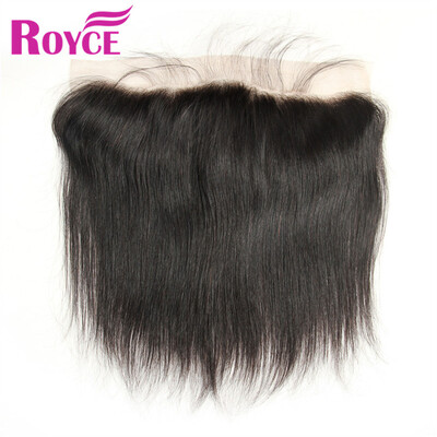 

7A Brazilian Virgin Hair Straight Lace Frontal with Baby Hair Bleach Konts Straight Human Hair 134Frontal Lace Closure