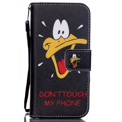 

Saliva Ducks Design PU Leather Flip Cover Wallet Card Holder Case for IPHONE 5