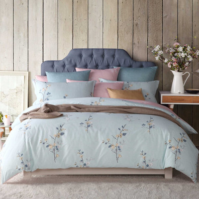 

BoYing Home Textiles BEYOND Bedding Set Double Cotton Twill Quilt Cover Sheet Cotton Four-piece Set 18m Bed Greenview 220 240cm