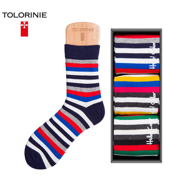 

Jingdong Supermarket TOLORINIE business men socks combed cotton color striped cotton socks four seasons men socks in the tube socks 3 double K7109M0011
