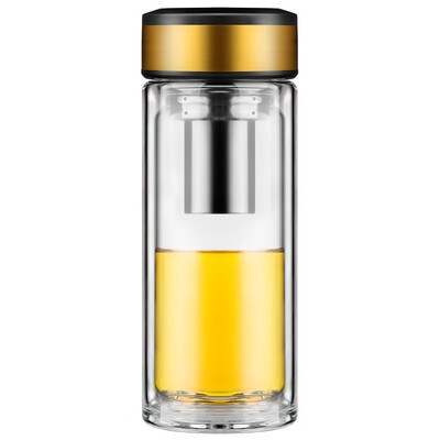 

Vientiane (WANXIANG) V53L 410ML двухслойные жаропрочные творческие стеклянные деловые мужчины и женщины с фильтровальными чашками Мода портативная подарочная коробка загружена земляное золото