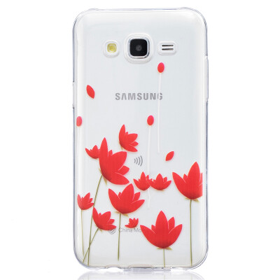 

Red flower Pattern Soft Thin TPU Rubber Silicone Gel Case Cover for SAMSUNG GALAXY J5