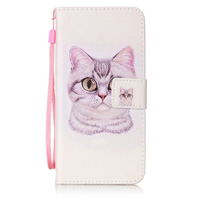 

Короткие волосы Cat Дизайн PU кожа флип Обложка Кошелек Карты Держатель чехол для Samsung Galaxy S7 Edge/G9350
