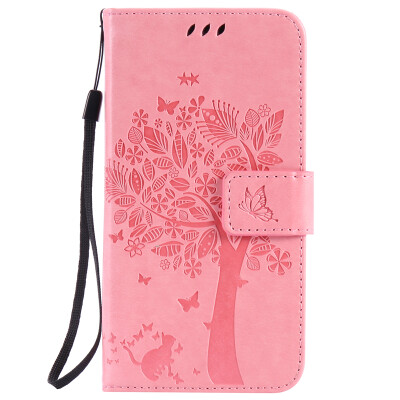 

Pink Tree Design PU Leather Flip Cover Wallet Card Holder Case for HUAWEI Y625