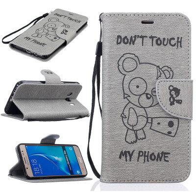 

Gray Bear Embossed PU Leather Wallet Case Classic Flip Cover with Stand Function and Credit Card Slot for SAMSUNG Galaxy J5 2016/J