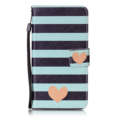 

Blue Stripes Дизайн PU кожа флип Обложка Кошелек для карты памяти чехол для LG X Power