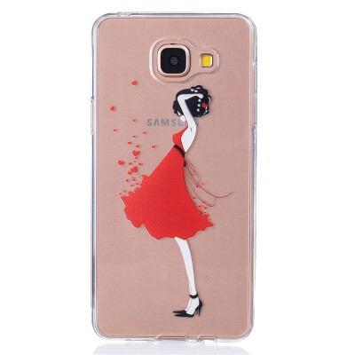 

Red Dress girl Pattern Soft Thin TPU Rubber Silicone Gel Case Cover for SAMSUNG GALAXY A3 2016/A310