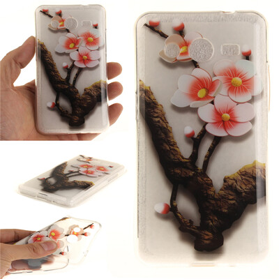 

Four plum blossoms Pattern Soft Thin TPU Rubber Silicone Gel Case Cover for SAMSUNG GALAXY Core 2G355H