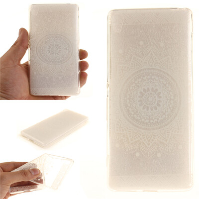 

White mandala Pattern Soft Thin TPU Rubber Silicone Gel Case Cover for SONY Xperia XA