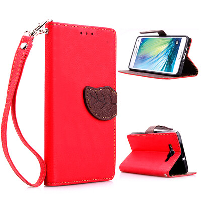 

Red Design PU Leather Flip Cover Wallet Card Holder Case for Samsung Galaxy A7/A7000