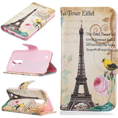 

Paris Tower Design PU Leather Flip Cover Wallet Card Holder Case for LG K10