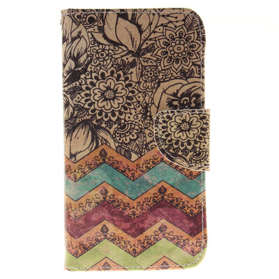 

Wave flower Design PU Leather Flip Cover Wallet Card Holder Case for LG K8
