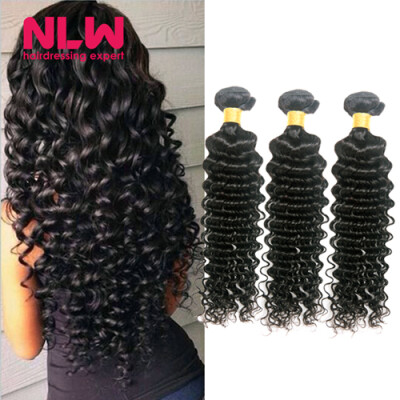 

Malaysian Deep Wave Human Hair Extension Virgin Hair Weave 3 Bundles for Black Women Wet&Wavy Human Hair Bundles Sewin Weave