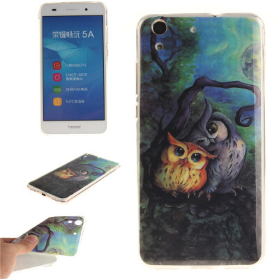 

Oil painting owl Pattern Soft Thin TPU Rubber Silicone Gel Case Cover for HUAWEI Honor 5A/Y6 II