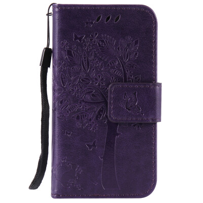 

Purple Tree Design PU кожа флип крышку кошелек карты держатель чехол для IPHONE 4