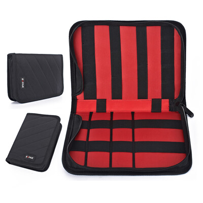 

BANKYO functional electronic digital accessories elastic band storage package mobile power storage package SD card U disk power cord storage package red