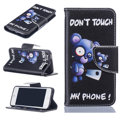 

Blue bear Design PU Leather Flip Cover Wallet Card Holder Case for iPod TOUCH 56