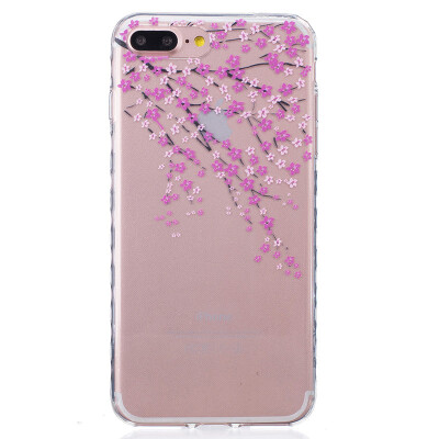 

Peach blossom Pattern Soft Thin TPU Rubber Silicone Gel Case Cover for IPHONE 7 Plus