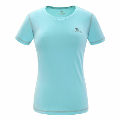 

Camel (CAMEL) outdoor sports T-shirt couples breathable round neck sports fashion short-sleeved T-shirt female A7S1U7204 pink blue S