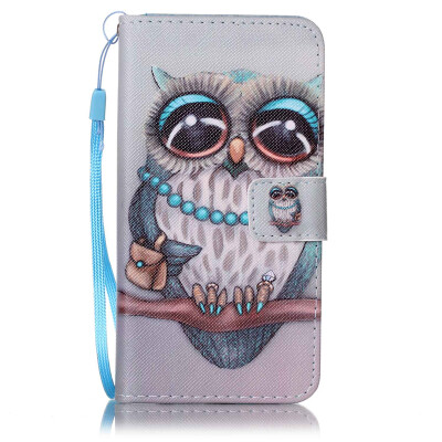 

Gray Owl Design PU Leather Flip Cover Wallet Card Holder Case for SAMSUNG J510