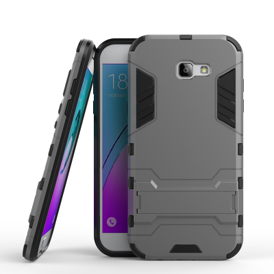 

Gray Slim Robot Armor Kickstand Shockproof Hard Rugged Rubber Back Case For SAMSUNG GALAXY A7 2017/A720