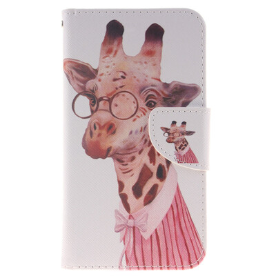 

Giraffe Design PU Leather Flip Cover Wallet Card Holder Case for LG K10
