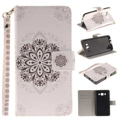 

Datura flowers Design PU Leather Flip Cover Wallet Card Holder Case for SAMSUNG GALAXY J5 2016 /J510