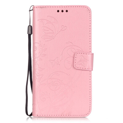 

Pink Flower Design PU Leather Flip Cover Wallet Card Holder Case for HUAWEI P9PLUS