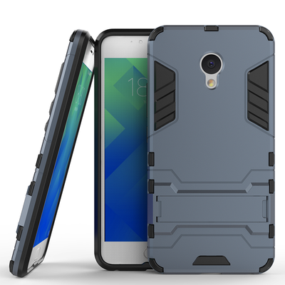 

Темно-синий Slim Robot Armor Kickstand Ударопрочный жесткий корпус из прочной резины для MEIZU M5