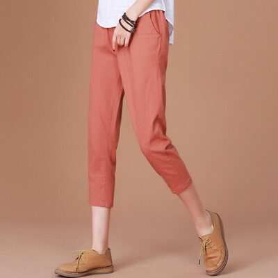 

City Plus CITYPLUS Art Retro Harlan Pants Loose Waist Seven Loose Casual Pants CWKX173258 Rust Red