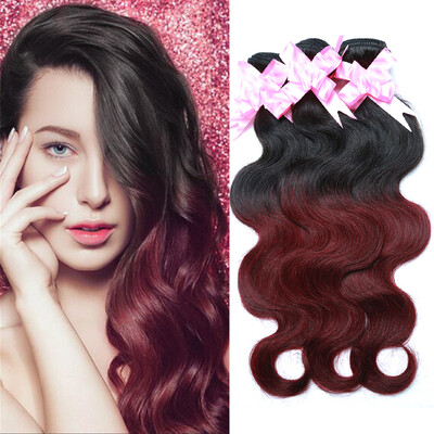 

7a Ombre Malaysian Virgin Hair Body Wave Bundles Dark Burgundy Weave Ombre Human Hair Malaysian Body Wave