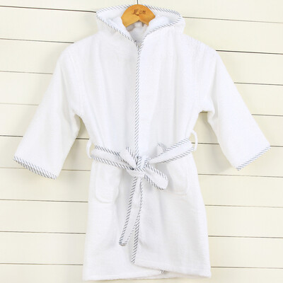 

Sanli cotton hooded belt bathrobes parenting home service four seasons universal living gowns boy models - silver gray side-M