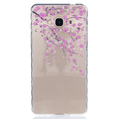 

Peach blossom Pattern Soft Thin TPU Rubber Silicone Gel Case Cover for SAMSUNG GALAXY J3 Pro