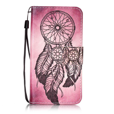 

Maroon Wind Chimes Design PU Leather Flip Cover Wallet Card Holder Case for Huawei Y3 II