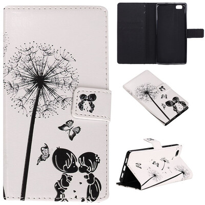 

Children&dandelion Design PU Leather Flip Cover Wallet Card Holder Case for HUAWEI P8 Lite