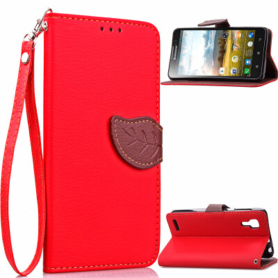 

Red Design PU Leather Flip Cover Wallet Card Holder Case for Lenovo P780