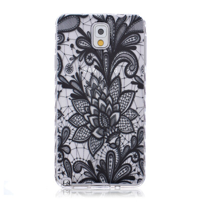 

Black Rose Pattern Мягкий тонкий ТПУ Резиновая крышка силиконовый гель чехол для SAMSUNG GALAXY Note 3