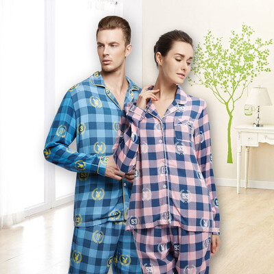 

Playboy 4916 Couple Pajamas Men&39s Clothing Cardigan Cardigan Spring&Summer Long Sleeve Men&39s Pajamas Set Pink Lan Gang XXL
