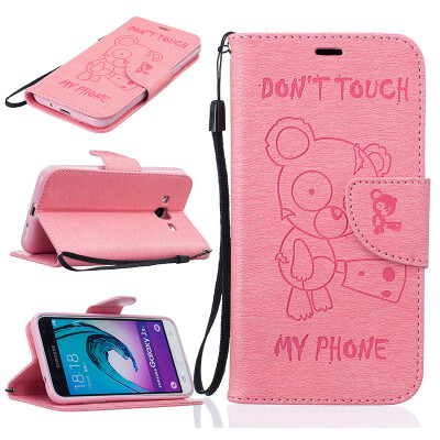 

Pink Bear Style Embossing Classic Flip Cover with Stand Function&Credit Card Slot for SAMSUNG GALAXY J3J3 2016 J320