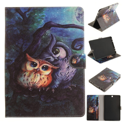 

Oil painting owl Style Embossing Classic Flip Cover with Stand Function and Credit Card Slot for SAMSUNG GALAXY Tab S2 T815C