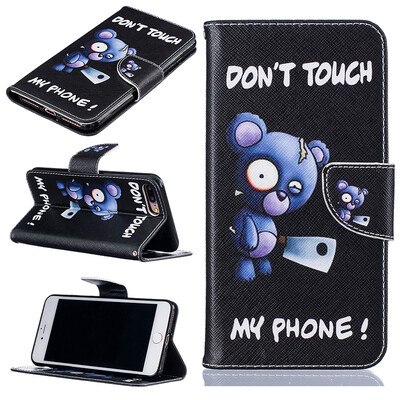 

Blue bear Design PU Leather Flip Cover Wallet Card Holder Case for IPHONE 7 Plus